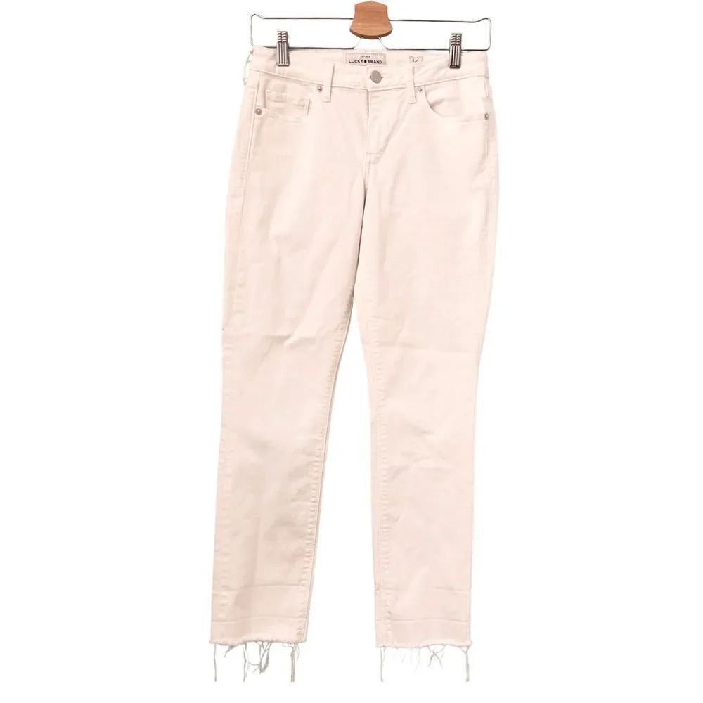 Lucky Brand Raw Hem White Jeans in Size 2/26